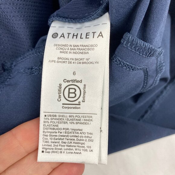 Athleta Brooklyn Skort 16" Womens 6 Navy Blue Athletic Performance Stretch - Picture 11 of 13
